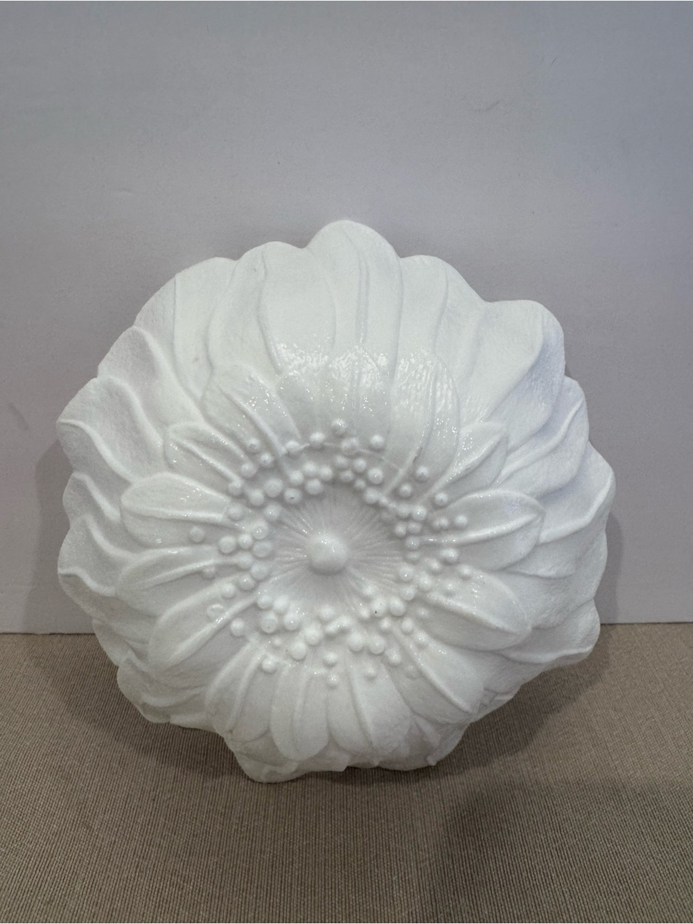 Indiana Glass Lily Pons Bowl White Milk Glass Sunflower Pattern 7 Inch